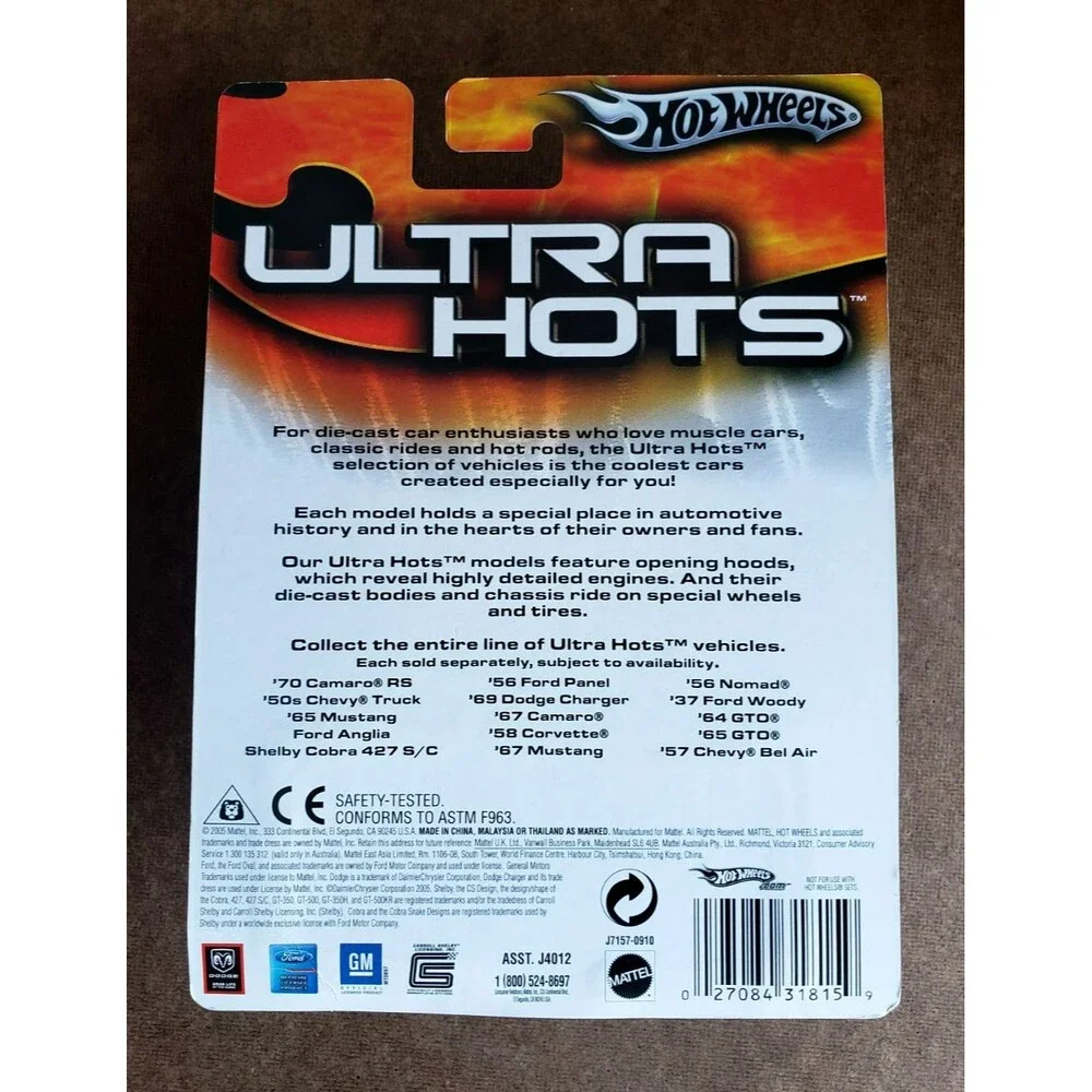 2006 Hot Wheels '67 CAMARO CONVERTIBLE RED #J7157 ZAMAC Base DDRL REAL RIDERS